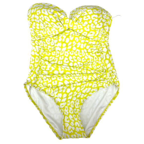 Calvin Klein Women's Animal Print Tummy Control One Piece Swimsuit Yellow 4 NWT - Picture 4 of 7